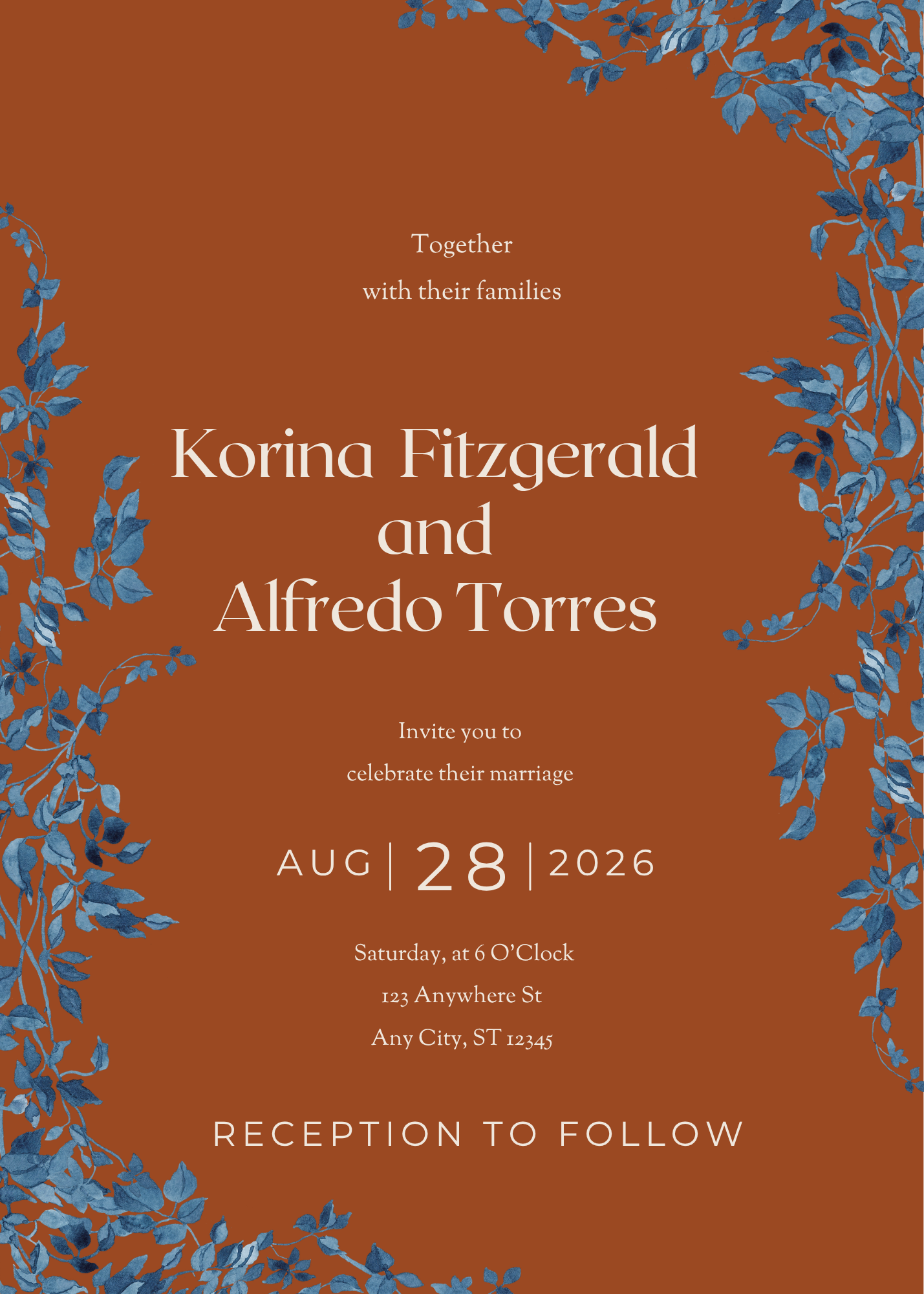 Floral & Elegant Wedding Invitation | Digital Download